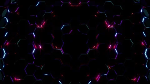 Electric Hexagons Lights Stock Footage 100537824