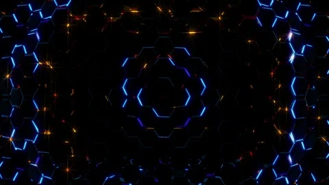 Electric Hexagons Lights Stock Footage 100541622