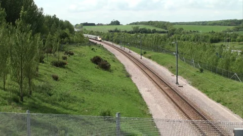 Electric high speed express train Stock Footage 890226