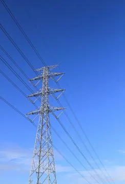 Electric high voltage power post . Foto stock