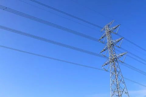 Electric high voltage power post . Stock Photos
