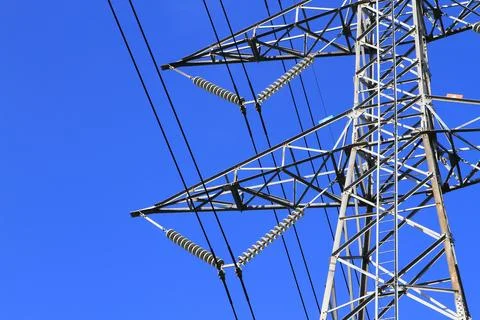 Electric high voltage power post . Stock Photos