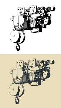 Electric hoist Stock Illustration