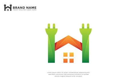Electric Home Logo Stock Illustration