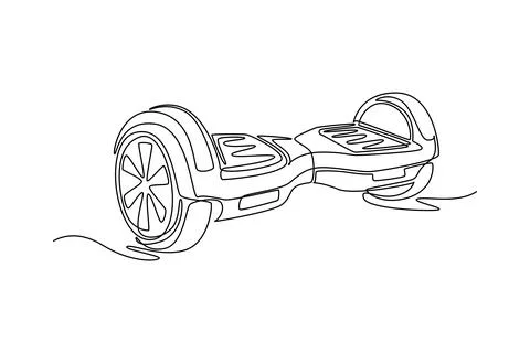 Electric hoverboard device from side perspective view Stock-Illustration