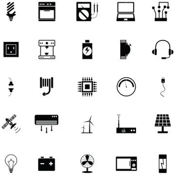 Electric icon set Stock Illustration