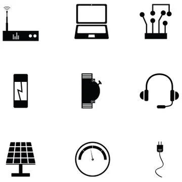 Electric icon set Illustrazione stock