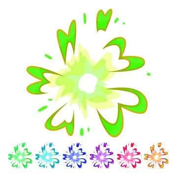 Electric impact vfx cartoon vector graphic Stock Illustration
