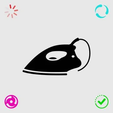 Electric iron icon stock vector illustration flat design Stock Illustration