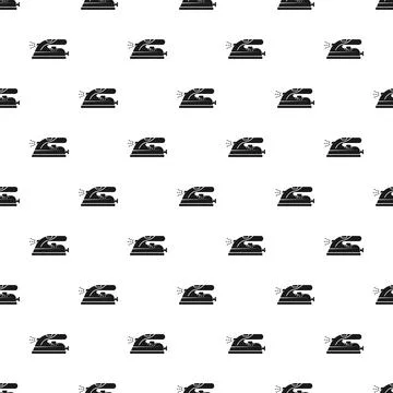 Electric iron silhouette repeating pattern for laundry design Stock Illustration