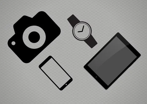 Electric items graphic design on the background. Stock Illustration
