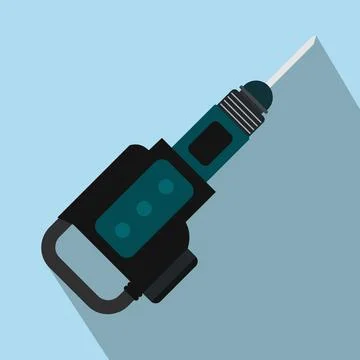Electric jackhammer flat icon Stock Illustration