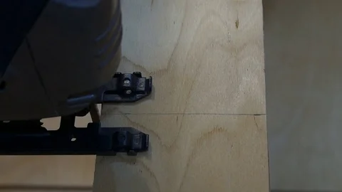 Electric jigsaw in action Stock Footage 86359562