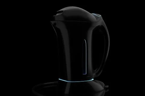 Electric kettle on a black background Stock Illustration