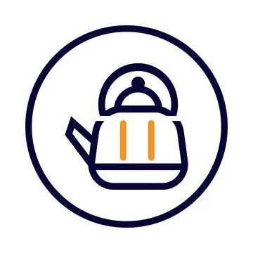 Electric Kettle, Boiling kettle, kettle teapot with degrees icon Stock Illustration