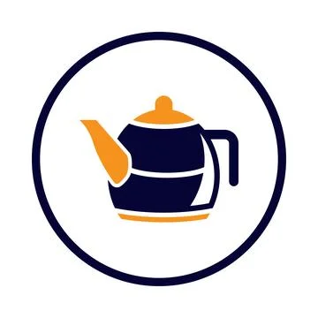 Electric Kettle, Boiling kettle, kettle teapot with degrees icon Stock Illustration