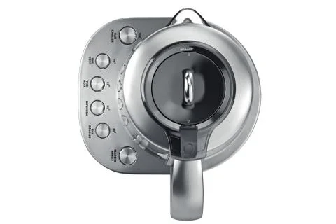 Electric kettle chrome buttons, top view Stock-Illustration