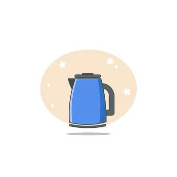 Electric kettle flat icon design element Stock Illustration