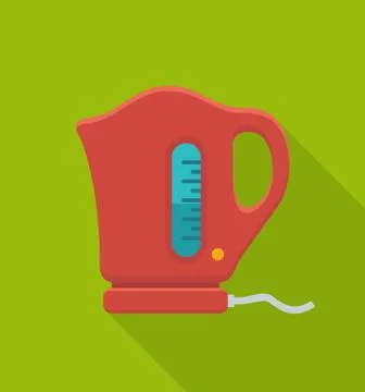 Electric kettle flat icon Stock Illustration