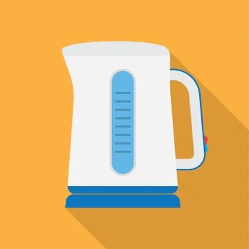 Electric kettle flat icon Stock Illustration