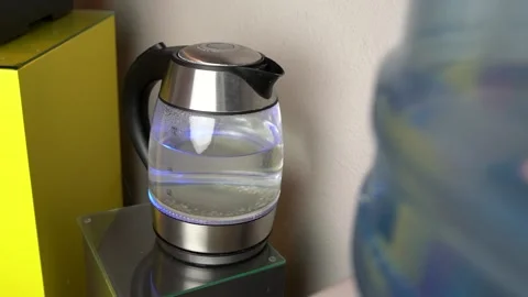 Electric kettle heating water, boiling water Stock Footage 160742528
