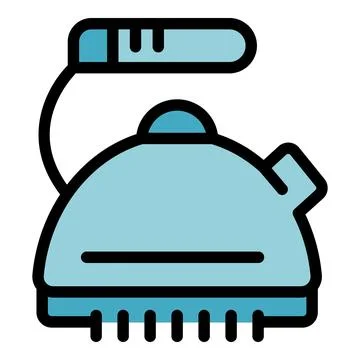 Electric kettle heating water, small kitchen appliance icon Stock Illustration