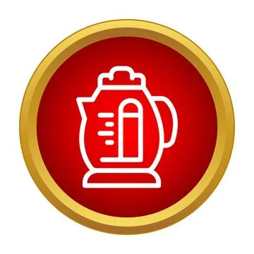 Electric kettle icon for boiling water tea concept Stock Illustration