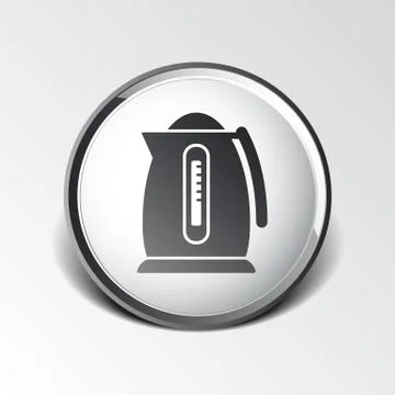 Electric kettle icon kitchen vector preparation illustration Stock Illustration