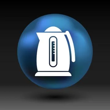 Electric kettle icon kitchen vector preparation illustration Stock Illustration