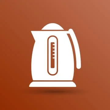 Electric kettle icon kitchen vector preparation illustration Stock Illustration