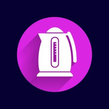 Electric kettle icon kitchen vector preparation illustration Stock Illustration