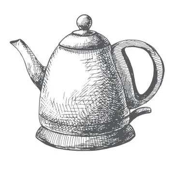 Electric kettle isolated on white background. Stock Illustration