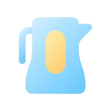 Electric kettle pixel perfect flat gradient color ui icon Illustrazione stock
