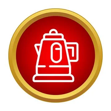 Electric kettle preparing hot water for drinks icon Stock Illustration