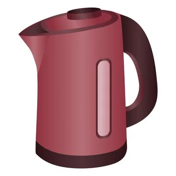 Electric kettle of red color Stock Illustration