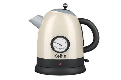 Electric Kettle with Temperature Control, retro design. 3D rendering Stock Illustration