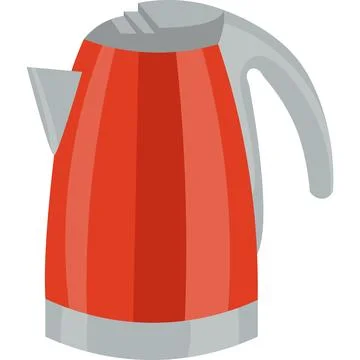 Electric kettle vector icon isolated on white Stock Illustration
