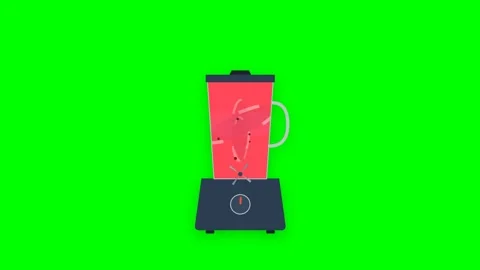 Electric Kitchen Blender with Rapidly Spinning Blades and Vibrant Fruit Smo.. Stock Footage 346612797