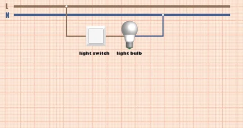 Electric lamp control circuit, 4K animation. Stock Footage 297541128