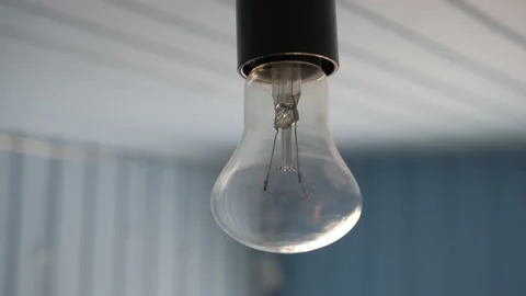 Electric lamp in the house on the ceiling Stock Footage 151951802