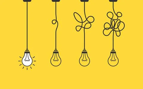 Electric lamp idea in flat style. Light bulb vector illustration on isolated  Stock Illustration