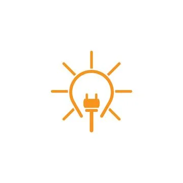 Electric lamp logo template Stock Illustration