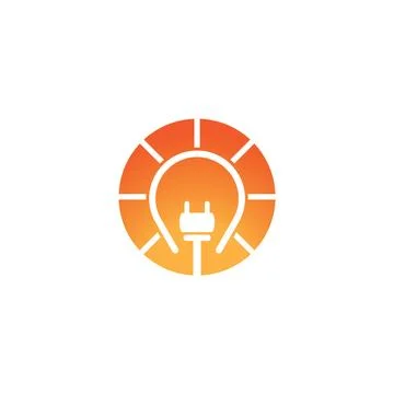 Electric lamp logo template Stock Illustration