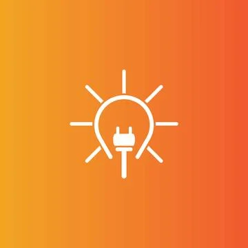 Electric lamp logo template Stock Illustration