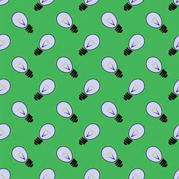 Electric Lamp Seamless Pattern Stock Illustration