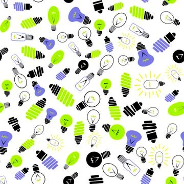 Electric Lamp Seamless Pattern 스톡 일러스트