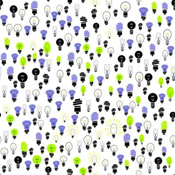 Electric Lamp Seamless Pattern Illustrazione stock