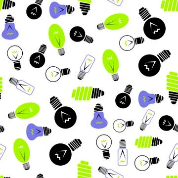 Electric Lamp Seamless Pattern Illustrazione stock