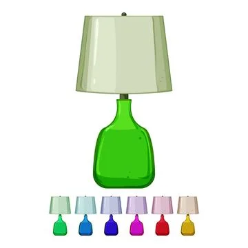 Electric lamp table cartoon vector graphic Stock Illustration
