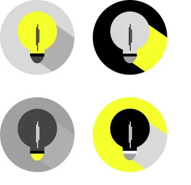 Electric lamps. Vector drawings. Stock Illustration